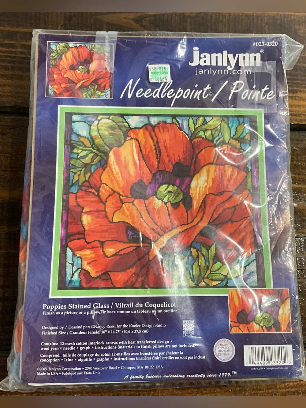 2005 Janlynn Needlepoint Kit “Poppies Stained Glass”